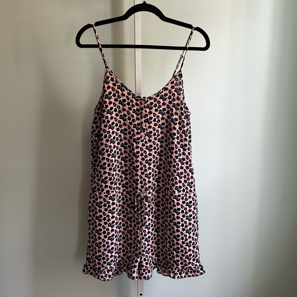 19 Cooper Pink Animal Print Sleeveless Romper